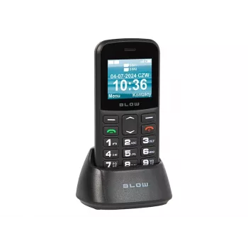 BLOW melnais senioru telefons ar statīvu S18D