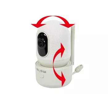 BLOW Electronic Baby Monitor ar 5.5 inch LCD WiFi monitori, Full HD kamera, Pan/Tilt/Zoom, nakts redzamība, divvirzienu audio, temperatūras sensors, šūpuļdziesmas, 300m darbības rādiuss