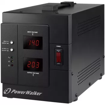BlueWalker PowerWalker AVR 3000 SIV FR Automātiskais sprieguma regulators 3000VA/2400W, 230V, 4x franču kontaktligzdas, melns