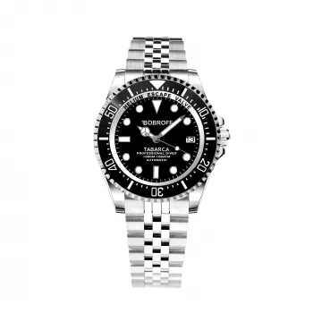 BOBROFF MAN BF0001-BFSTJ Analogais kvarca pulkstenis 44mm melns ciparnīca īsta ādas siksniņa