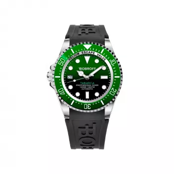 BOBROFF MAN BF0002ibvBFS Analog Quartz Watch 42mm Black Dial Leather Strap