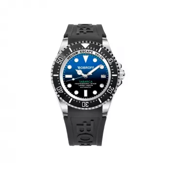 BOBROFF MAN BF0003-BFSTN analogais kvarca pulkstenis 42mm zils ciparnīca brūna ādas siksniņa