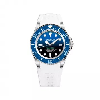 BOBROFF MAN BF0003baBFSTB 42mm Quartz Analog Watch Black Dial Leather Strap