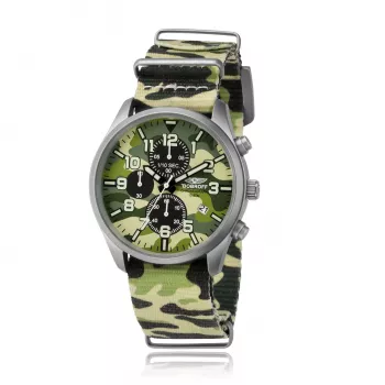 BOBROFF MAN BF0020 Analog Quartz Watch 42mm Stainless Steel Black Leather