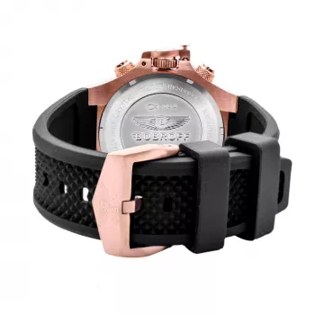 BOBROFF MAN BF1002M15 Analog Quartz Watch 43mm Black Dial Leather Strap