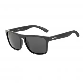 BOBROFF vīriešu taisnstūra polarizētās saulesbrilles BFG0033-S05P - melns rāmis, pelēkas lēcas, 57-18-138 mm