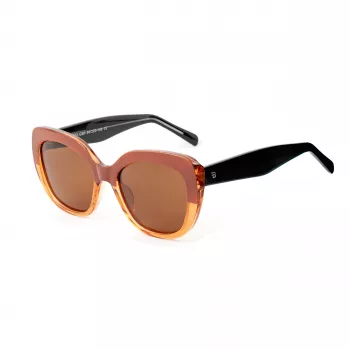 BOBROFF Sieviešu saulesbrilles BFG0001-C4P - Taisnstūra plastmasas rāmis, UV400 pelēkas polikarbonāta lēcas, 54/20/149 mm