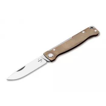 Boker Plus Atlas Brass Saliekamais Nazis ar D2 Asmeni un Frame Lock Slēdzeni EDC