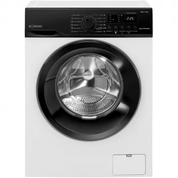 BOMANN WA 7162 Priekšējās ielādes veļas mašīna, 7 kg, 1400 apgr./min, Balta/Melna