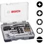 Bosch 2607002786 20 gabalu skrūvgrieža uzgaļu komplekts ar magnētisko universālo turētāju, 25 mm S2 tērauda uzgaļi Phillips, Pozidriv, plakanajiem, Torx, sešstūra skrūvēm