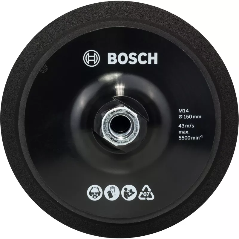 Bosch 2608612027 Atbalsta paliktnis M14 150 mm ar āķa un cilpas stiprinājumu leņķa slīpmašīnām