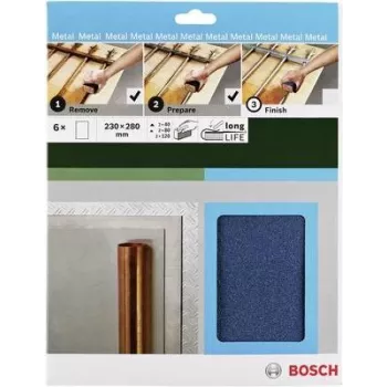 Bosch Accessories 2609256C43 rokas slīppapīra komplekts, graudainība P40/P80/P120, 230 x 280 mm, 9 loksnes