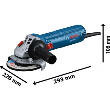 Bosch Leņķa slīpmašīna GWS 12-125 Professional + Dimanta griešanas disks Blue 1,200 W (06013A6102)