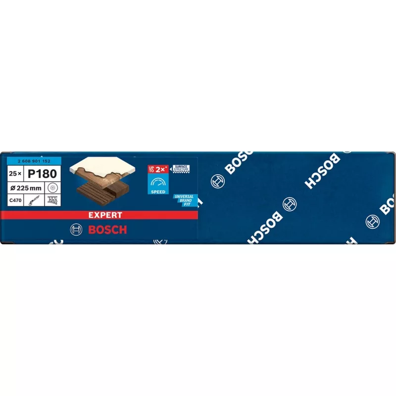 Bosch Expert C470 slīpēšanas loksne, 225 mm, smilšu grauds 180, 25 gab. komplekts sausās apmetuma slīpēšanai
