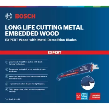 Bosch Expert S 967 XHM zāģa asmens kokam ar metālu, 150 mm, 10 gab.
