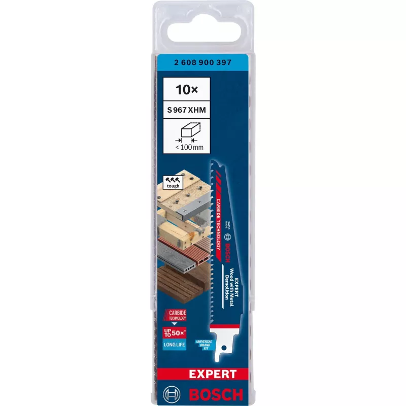 Bosch Expert S 967 XHM zāģa asmens kokam ar metālu, 150 mm, 10 gab.