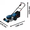 Bezvada zāles pļāvējs BOSCH POWERTOOLS GRA 18V2-46SP Professional, 36V (2x18V), 2x 5.5 Ah akumulators, lādētājs