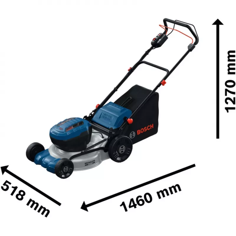 Bezvada zāles pļāvējs BOSCH POWERTOOLS GRA 18V2-46SP Professional, 36V (2x18V), 2x 5.5 Ah akumulators, lādētājs