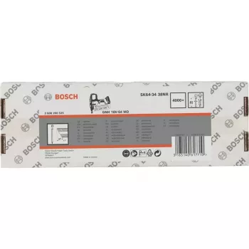 BOSCH POWERTOOLS Apdares naglas SK64-34 38NR, 34° / 1.8 mm / 15 ga (nerūsējošais tērauds, 4000 gab.)