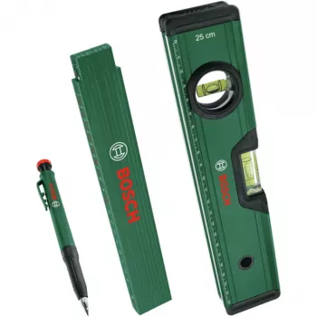Bosch PowerTools Marķēšanas komplekts, 3 daļas (Zaļš/Melns) – dziļurbumu marķieris, universālais marķieris un galdnieka zīmulis
