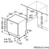 Bosch SBH4HVX14E XXL VarioHinge pilnībā integrējamā trauku mazgājamā mašīna, 14 komplekti, energoklase C, 44 dB, Home Connect