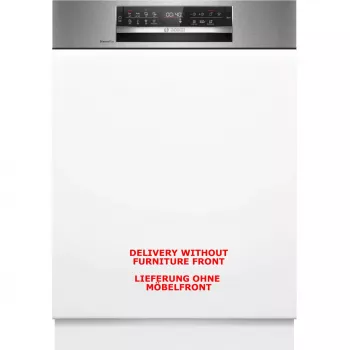 BOSCH SMI6ECS12E Serie 6 daļēji integrējamā trauku mazgājamā mašīna (birstēts nerūsējošais tērauds, 60 cm, Home Connect)