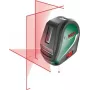 Bosch Universal Level 3 krusta līniju lāzers ar svērtenes punktiem, 10 m darbības rādiuss, sarkans stars, ±0,5 mm/m precizitāte, automātiskā pašizlīdzināšanās, 1/4 collu tripoda vītne, 4x AA baterijas 0603663904