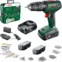 BOSCH UniversalImpact 18V Bezvadu Triecinurbis (Zaļš/Melns, 2x1.5Ah Li-Ion, 241-daļu Komplekts)
