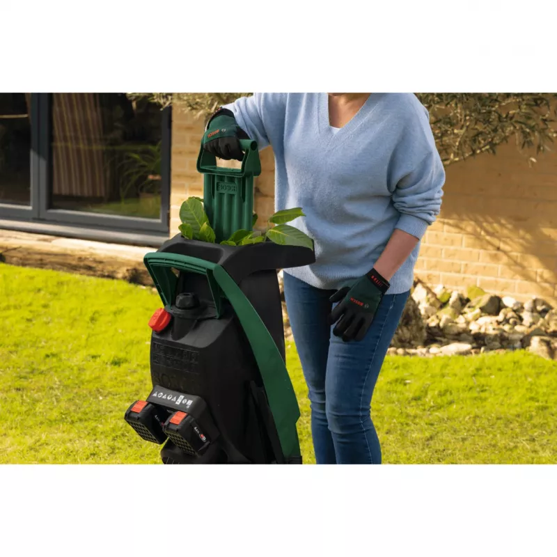 Bosch UniversalShredder Solo Cordless Garden Shredder, 36V (2x18V), 40mm Branch Capacity, 50L Collection Box, Green/Black, Bare Tool (06008E0001)