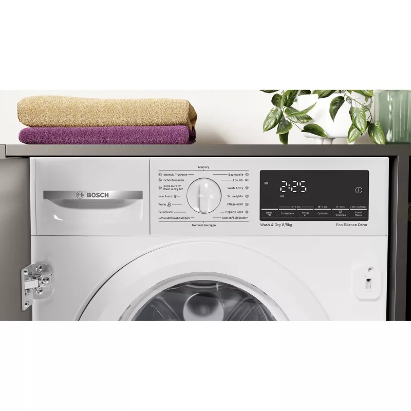 BOSCH WKD28490 Serie 6 Iebūvējamā veļas mašīna ar žāvētāju (Balta)