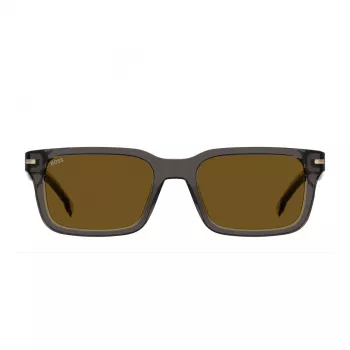 BOSS BOSS1628SKB7 Vīriešu taisnstūra saulesbrilles tumšā Havana pelēkā