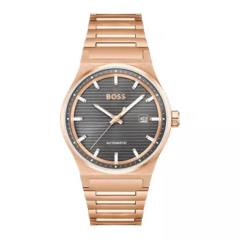 BOSS MAN 1514185 kvarca analogais pulkstenis 41mm melna ciparnīca ādas siksniņa