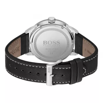 BOSS Men's Grand Prix Chronograph Watch 1513898 44mm Black Dial Leather Strap