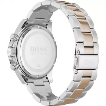 BOSS Hronogrāfs 1513757 43mm Nerūsējošais Tērauds Zils Ciparnīca Brūna Āda