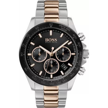 BOSS Hronogrāfs 1513757 43mm Nerūsējošais Tērauds Zils Ciparnīca Brūna Āda