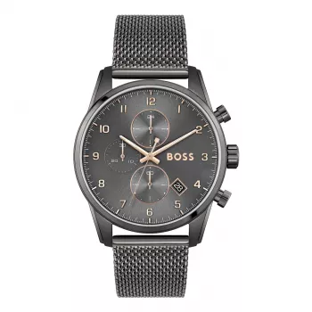 BOSS vīriešu pulkstenis 1513837 Skymaster Chronograph Blue Dial Stainless Steel 44mm