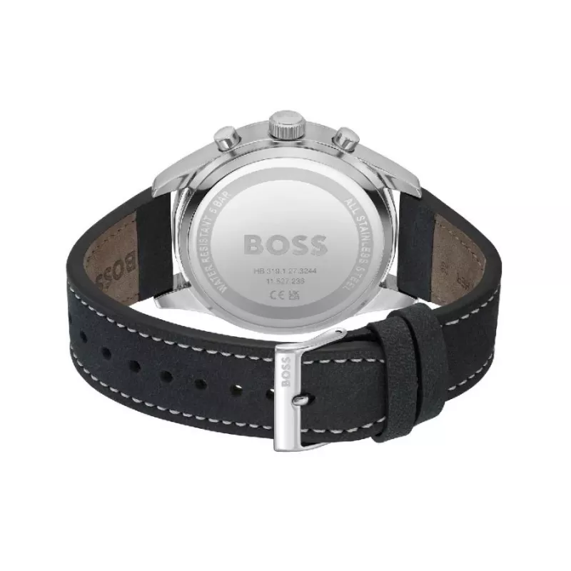 BOSS Vīriešu Pulkstenis 1513987 44mm Nerūsējošais Tērauds Zils Ciparnīca Hronogrāfs