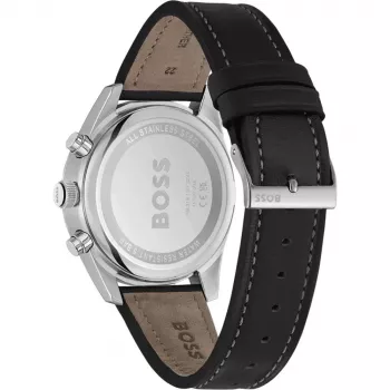 BOSS vīriešu pulkstenis 1514147 44mm nerūsējošā tērauda zils ciparnīcas hronogrāfs