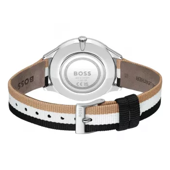 BOSS sieviešu 1502694 kvarca analogais pulkstenis 35mm sudraba nerūsējošā tērauda sieta