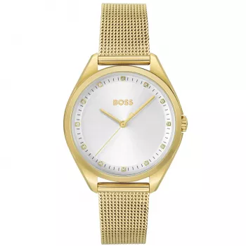 BOSS Women's Purity Quartz Watch 1502669 37mm Silver Stainless Steel Mesh