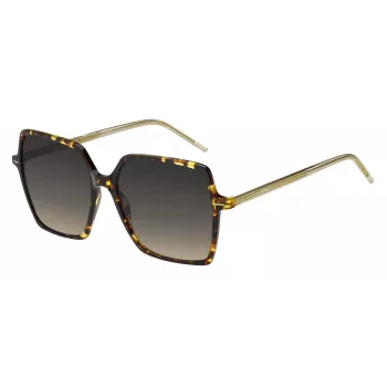 BOSS sieviešu saulesbrilles BOSS1524SHJV Square Havana Acetate Frame Grey Gradient Lens 57mm
