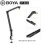 BOYA BY-BA30 Mikrofona Pārvietojamā Rokas (Tērauds, Melns) - Galda Skavas Stiprinājums, 800mm Sasniedzamība, 360° Rotācija, 1.1kg Ietilpība, 3/8 collu Vītne ar 5/8 collu Adapteri