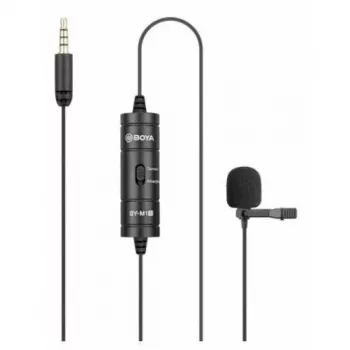 BOYA BY-M1S Omnidirectional Lavalier Mikrofons, 3,5mm Savienotājs, Melns