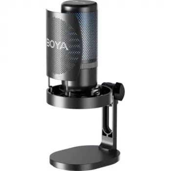 BOYA K3 Vadu kondensatora mikrofons, omnidirekcionāls, trokšņu slāpēšana, reāllaika monitorings, USB Type-C, melns