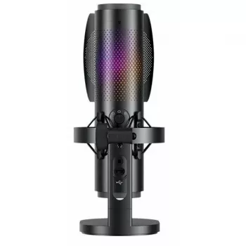 BOYA K9 vadu kondensatora mikrofons, omnidirekcionāls, trokšņu slāpēšana, reāllaika monitorings, USB-A/USB-C, melns