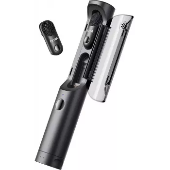 BOYA Magic-03 2,4GHz bezvadu mikrofons ar 2 raidītājiem un 2 uztvērējiem (Type-C un 3,5mm sievišķā) Melns EU