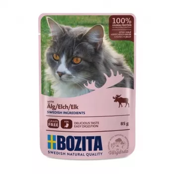 Bozita Chunks in Jelly Elk mitās barība kaķiem, 85 g