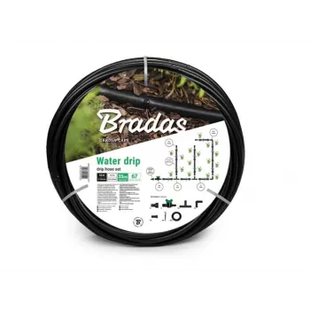 Bradas DSWWM50-SET1 dārza šļūtenes komplekts 50 m, 1/2 collas, 3-slāņu PVC ar ātrajiem savienotājiem, smidzināšanas sprauslu un krāna adapteri