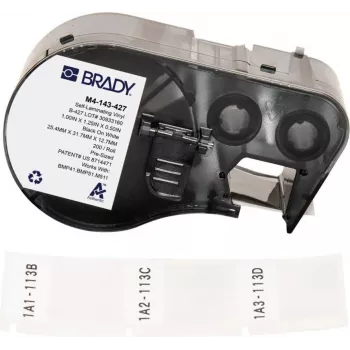 BRADY M4-143-427 etiķete BMP41/BMP51/M511 printeriem – balts poliolefīns, 41.28mm x 2.13m