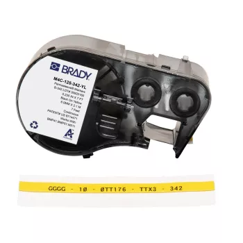 BRADY M4C-125-342-YL Termosarūkošās marķējuma lentes rullis BMP41/BMP51/BMP53/M511 printeriem - balta